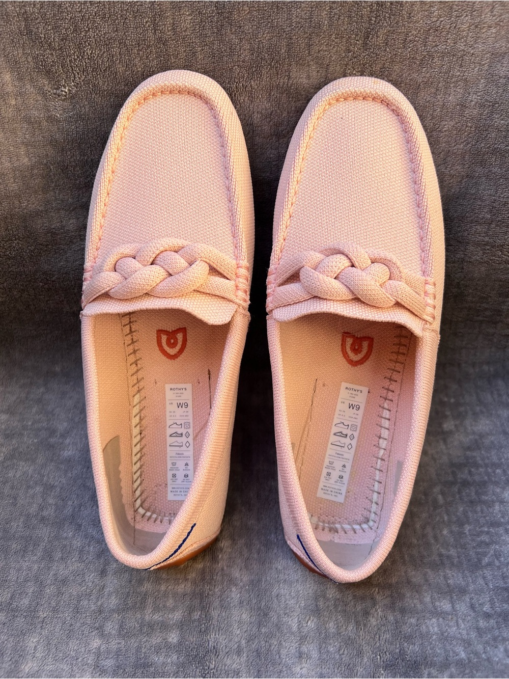 Rothy's The Braid Driver Loafers Sz W 9 Pink Shoes Flats Slip On Travel Preppy - Picture 3 of 14